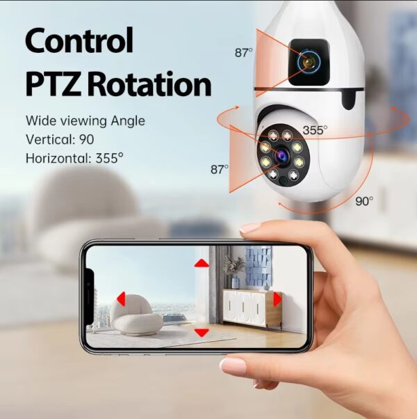 Dual lens CCTV Bulb Camera