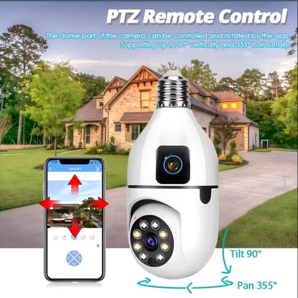 Dual lens CCTV Bulb Camera