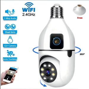 Dual lens CCTV Bulb Camera