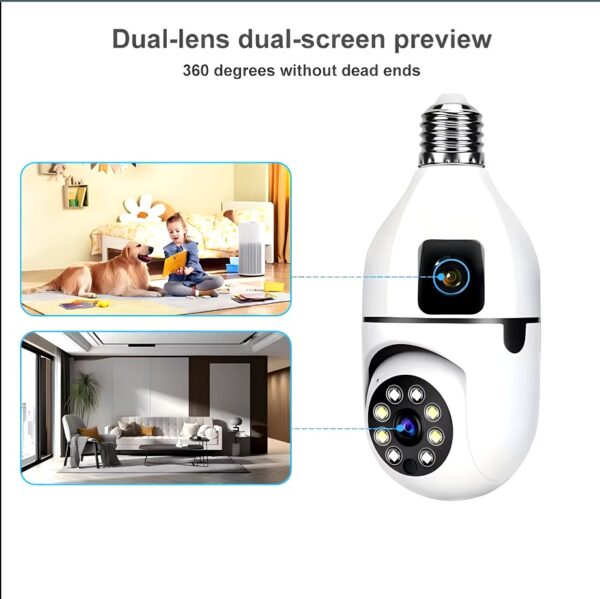 Dual lens CCTV Bulb Camera