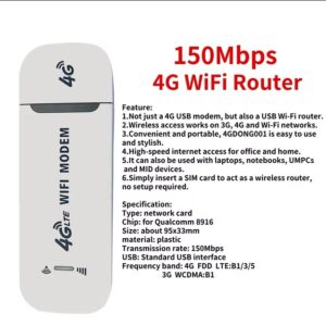 Unlocked U96 4G LTE USB Dongle White Color Specifications View