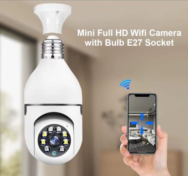 Single lens E27 Bulb camera with Night vision