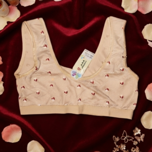 Cute Strawberry Printed Girls Baddi - Inner Top - Cream
