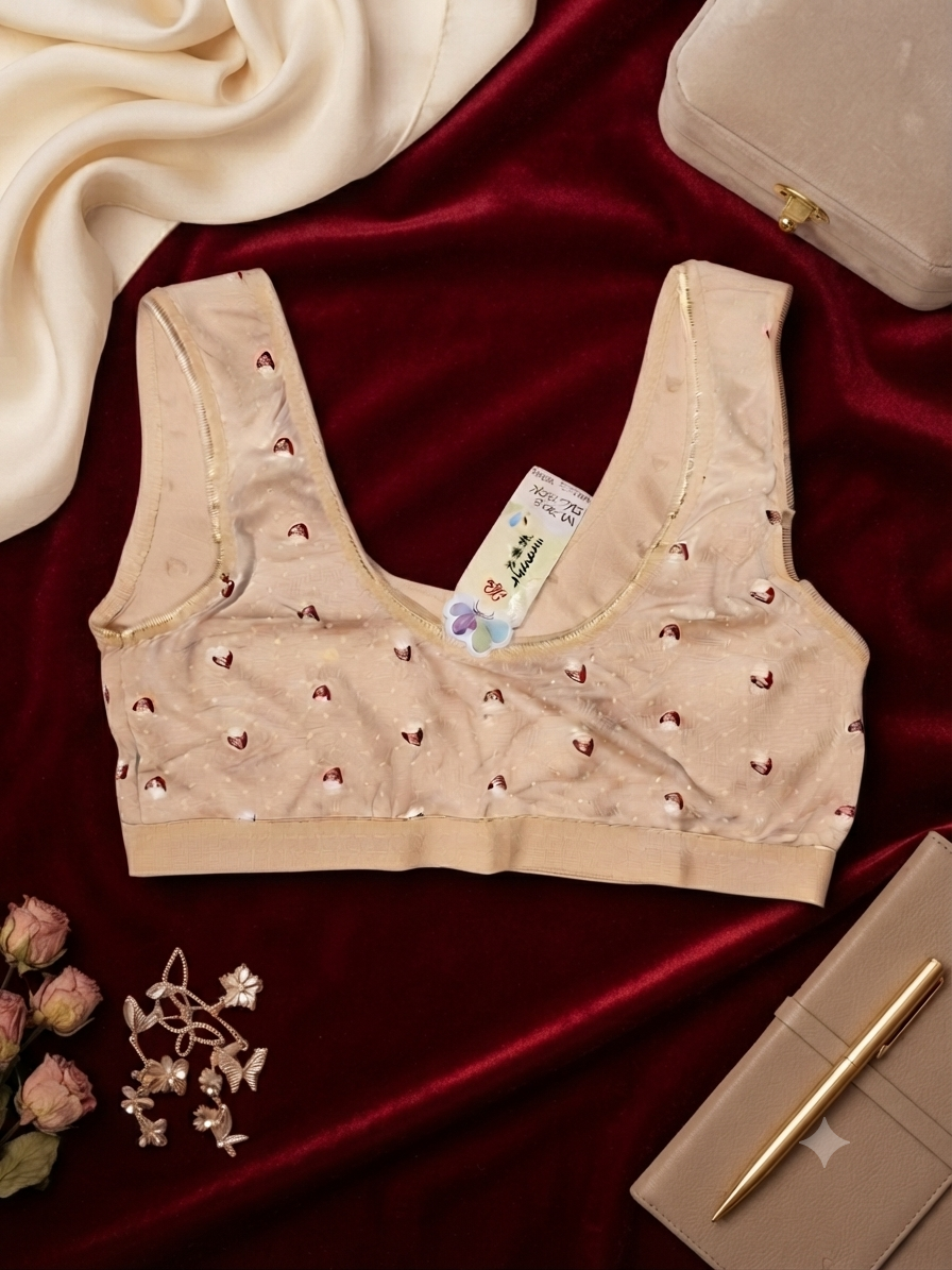Cute Strawberry Printed Girls Baddi - Inner Top - Cream - Image 5