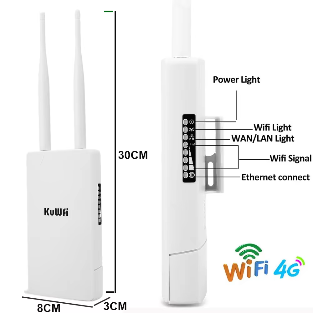 KuWFi Waterproof Outdoor 300Mbps 4G LTE CPE Router | Solar Powered - Image 6