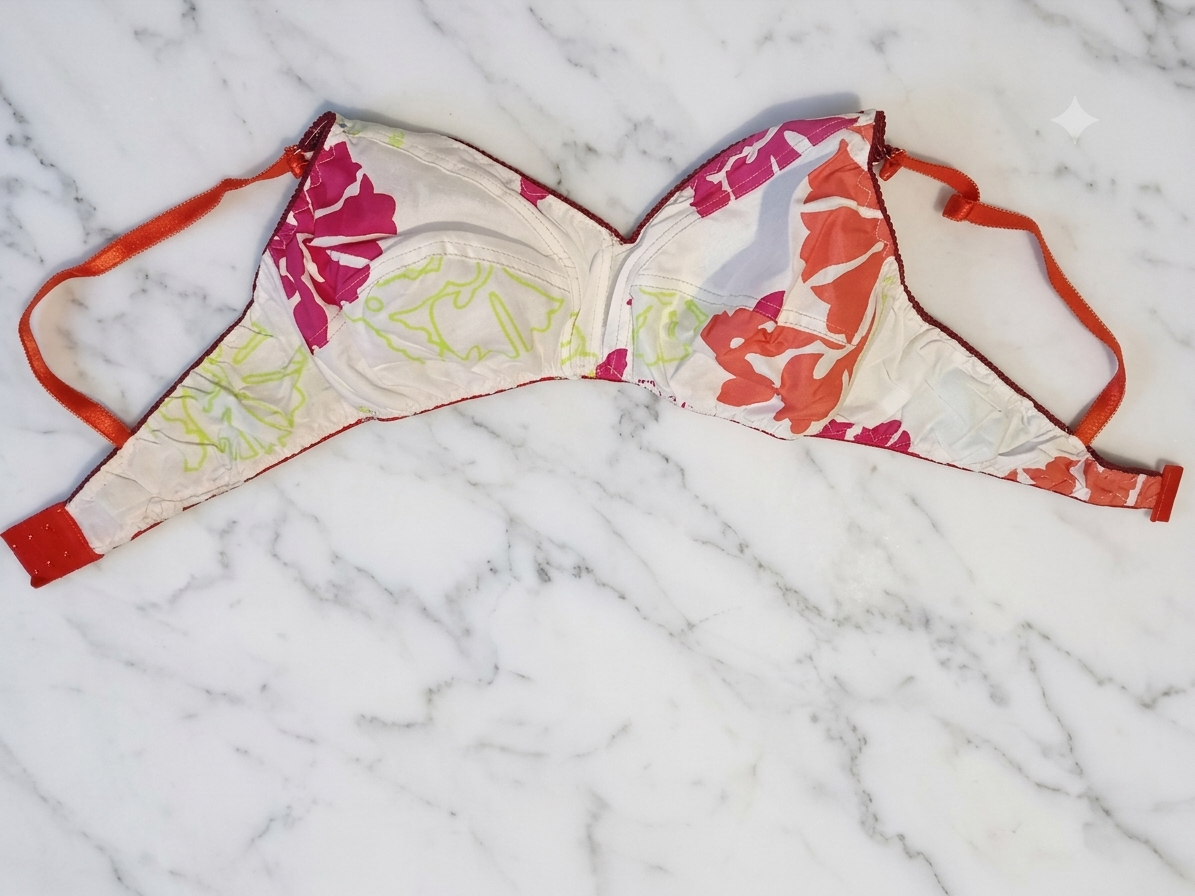 Vibrant Floral Printed Soft Cotton Bra - Multicolor