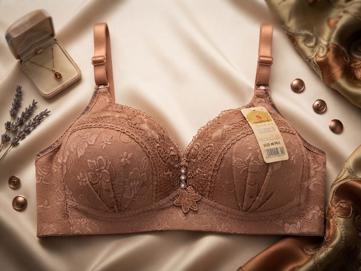 Elegant Lace Design Front Charm Padded Bra for Women