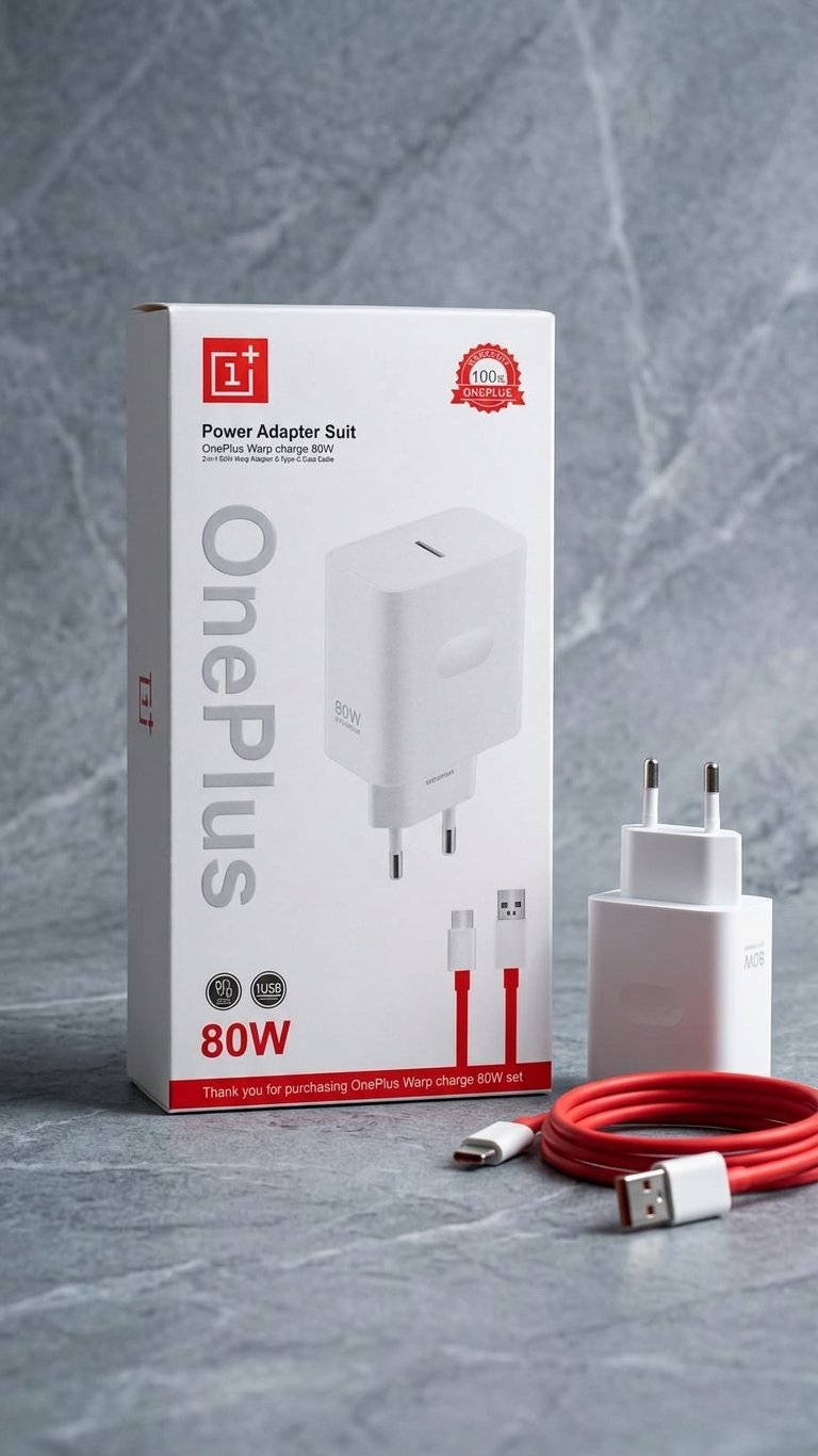 OnePlus Warp Charge 80W Power Adapter Set – Fast Charger with Type-C Cable