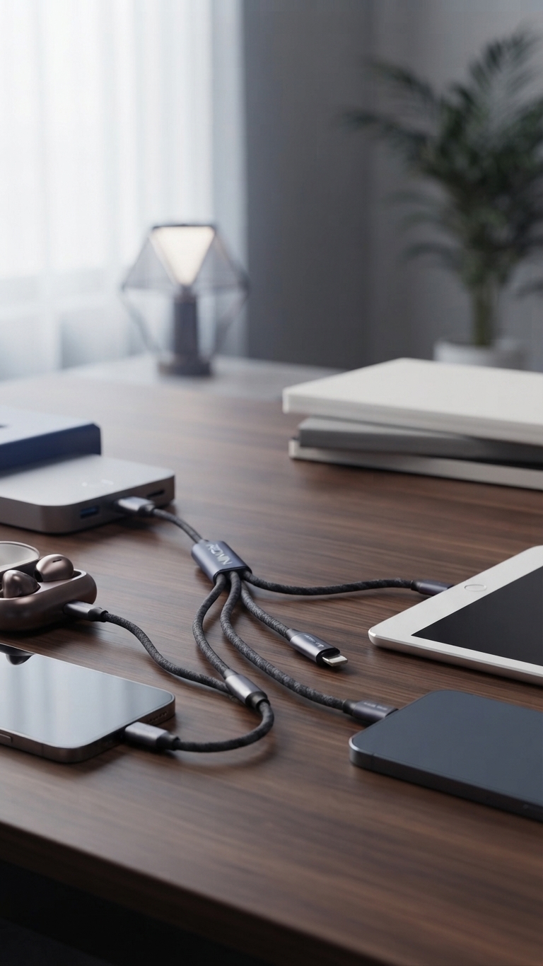 Ronin 3-in-1 Braided Charging Cable – Micro USB, Lightning & Type-C Multi Charger Cable - Image 2