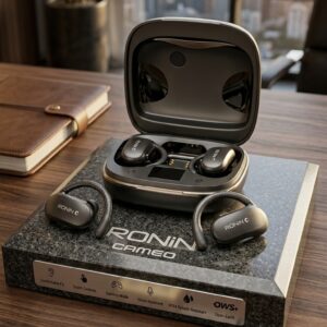 Ronin Cameo Open-Ear Wireless Earbuds – Bluetooth Sports Earbuds with Gaming Mode