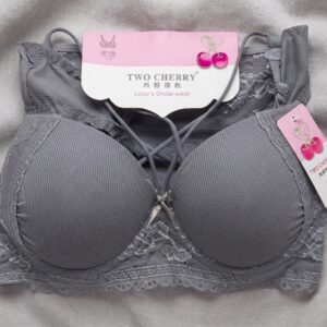 Romantic Grey Strappy Lace Bra & Panty Set | Top Global Mart