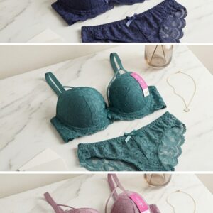 Strappy Front Lace Padded Bra & Panty Set
