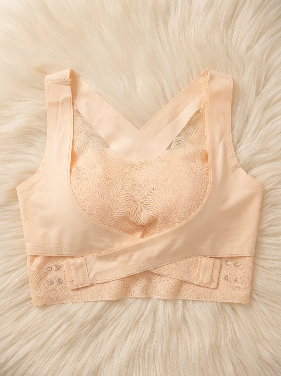 Stylish Cross-Strap Adjustable Underband Padded Bra Seamless Comfortable Lingerie - Image 3